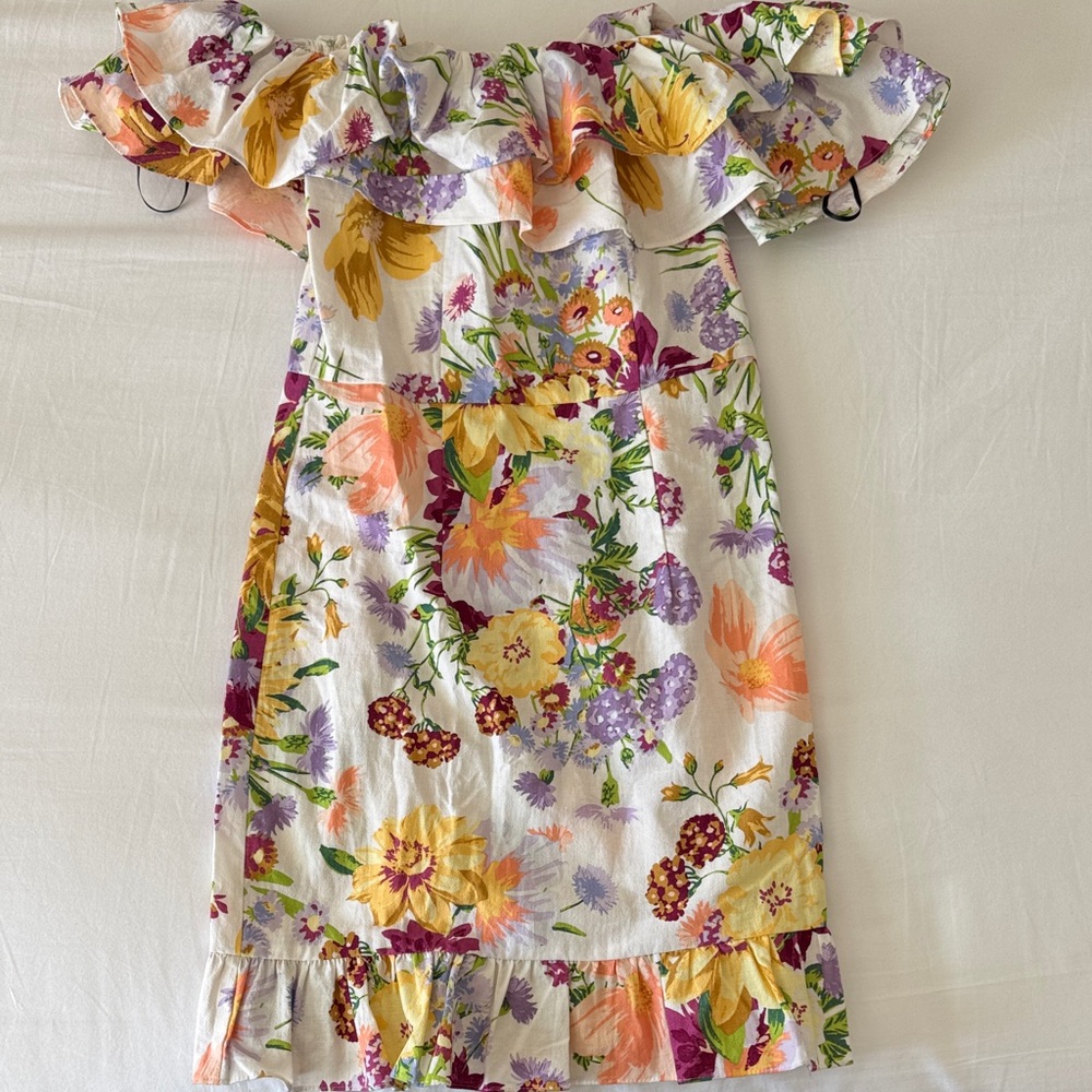 H&M Size XS Off the Shoulder Floral Ruffle Dress